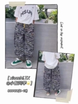 Little classmate spring and summer ice silk cotton bloomers trendy tooling pocket thin breathable casual pants 88930