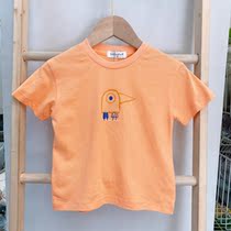 Brand summer childrens childrens baby Korean version of foreign style pure cotton all-match cute cartoon short-sleeved T-shirt 21093