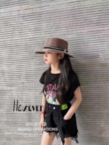 Korean childrens clothing 2022 summer childrens trendy big childrens cartoon short-sleeved top T-shirt 8265