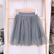 Brand Korean version of spring autumn and summer childrens middle-aged and older childrens mesh skirt princess tutu skirt 10519