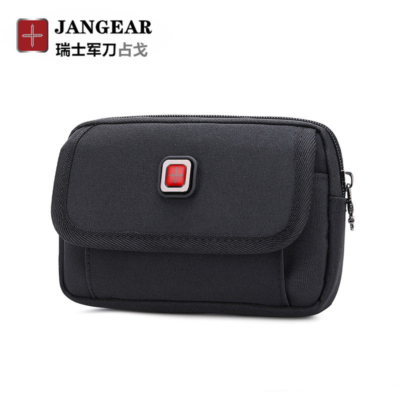 Swiss men's mobile phone pockets Multi-functional diagonal satchel men's bags Old men wearing leather belts Purse Strings Cross zero Money Waterproof