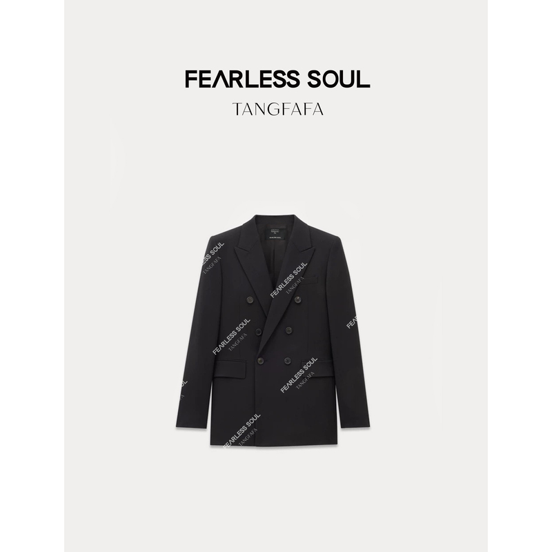 Taffa 825Fw110 25 Early Spring Peaked Lapel Double-Breasted Blazer