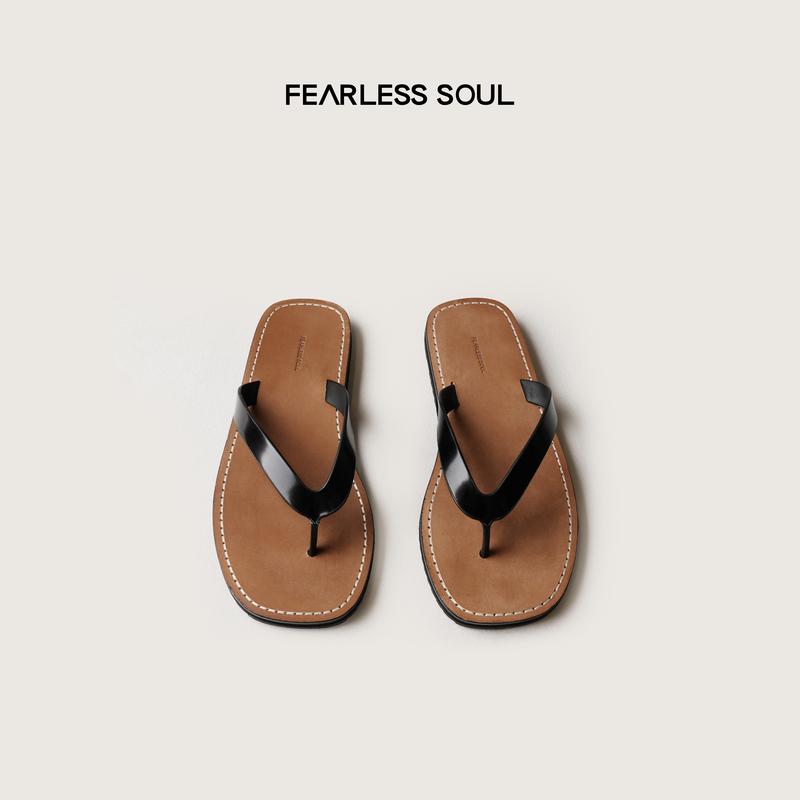 Taffa Tang Fa Fa Selects High-Quality Open-Toe Pig and Cow Leather Summer Lightweight Non-Slip Slippers 826Su318 Taffa Tang Fa Fa Selects High-Quality Open-Toe Pig and Cow Leather Summer Lightweight Non-Slip Slippers 826Su318