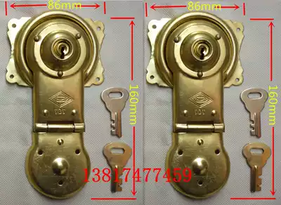 Camphor wooden box luggage accessories box buckle old box large lock cover iron copper plated long lock short short neck lock