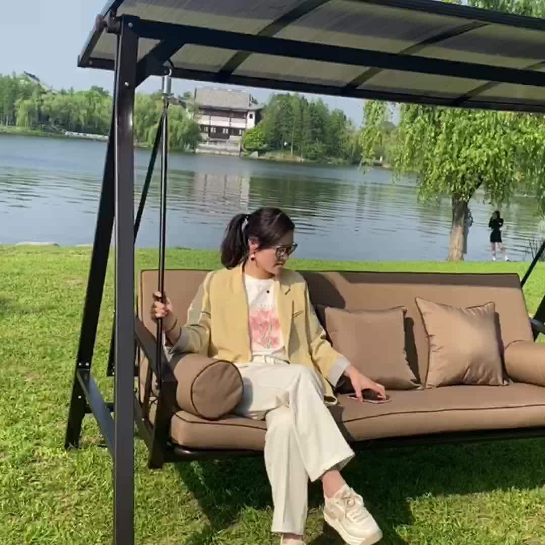 Modern Outdoor Metal Swing Chair for Relaxing in Gardens