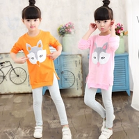 Trẻ em mặc bé gái phù hợp với mùa xuân 2018 áo len mới cho trẻ em hai mảnh 2-3-4-5-6-7-8 tuổi quần áo trẻ sơ sinh