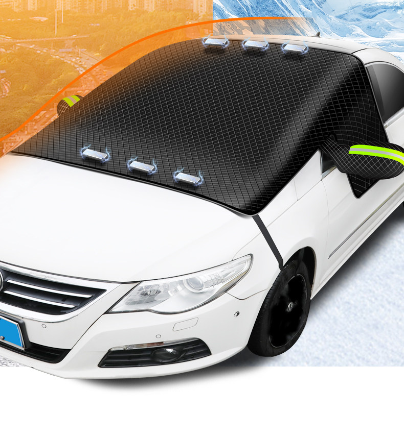 Car Oxford Snow Cover Front Windshield Snow Cover Sunshade Anti-Frost Anti-Freeze Sun Protection Heat Insulation Half Cover Car Cover