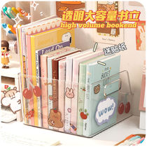 Transparent book stand student desk containing box desktop bookshelf to put book shelve desk girl table theorist