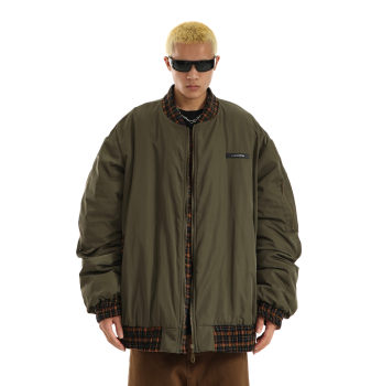 Trendy Army Green Vintage Thickeneded Jacket Men's Autumn and Winter Quilted 2025 New Cotton Jacket Cotton Jacket Trendy ins