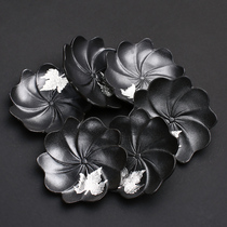 Handkilo Handmade Day Style Ceramic Coarse Pottery Tea Cup Cushion Small Butterfly Tea Tot Heat Insulation Cushion Pot Cushion Pot of Tea Trail accessories Cup Tootto