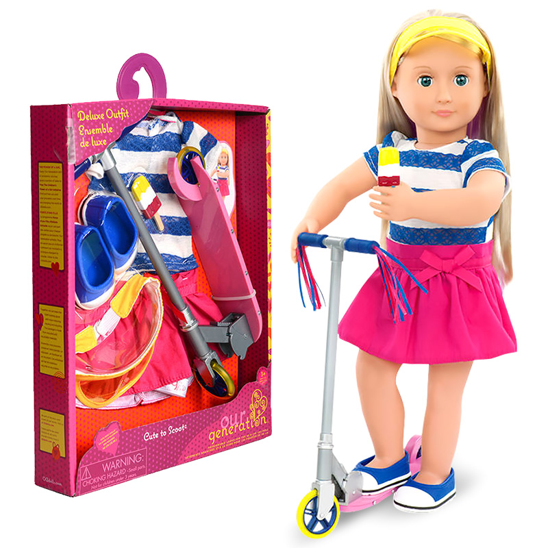 American OG Puppet Season Doll Skateboard Skirt Set Our Generation Doll Clothes Simulation Scene Set Set