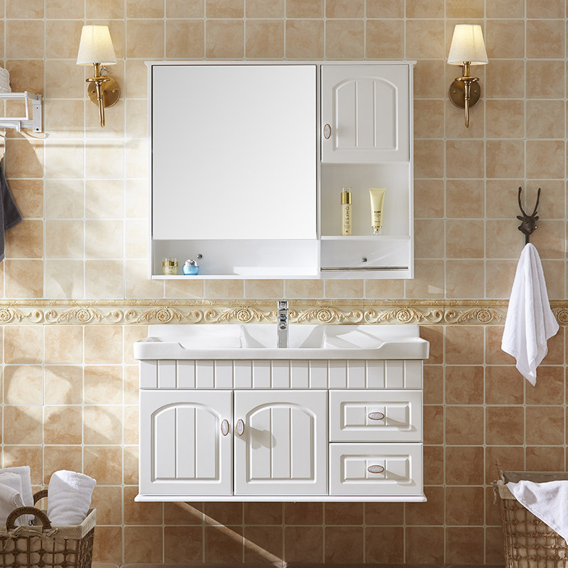 Bathroom cabinet combination dressing table cabinet Oak wash table washbasin cabinet combination toilet wall home