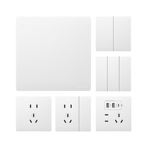 Peoples Electrical Appliances frosted switch socket panel type 86 concealed wall power supply oblique five-hole socket E white 3610