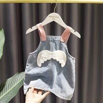 Girl Braces Skirt Baby Dress For Summer Dress Childrens Summer Dress Child Foreign Air Denim Skirt Baby Princess Dress
