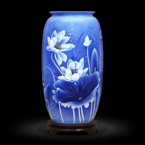 Aoshi porcelain blue and white splashing winter melon bottle