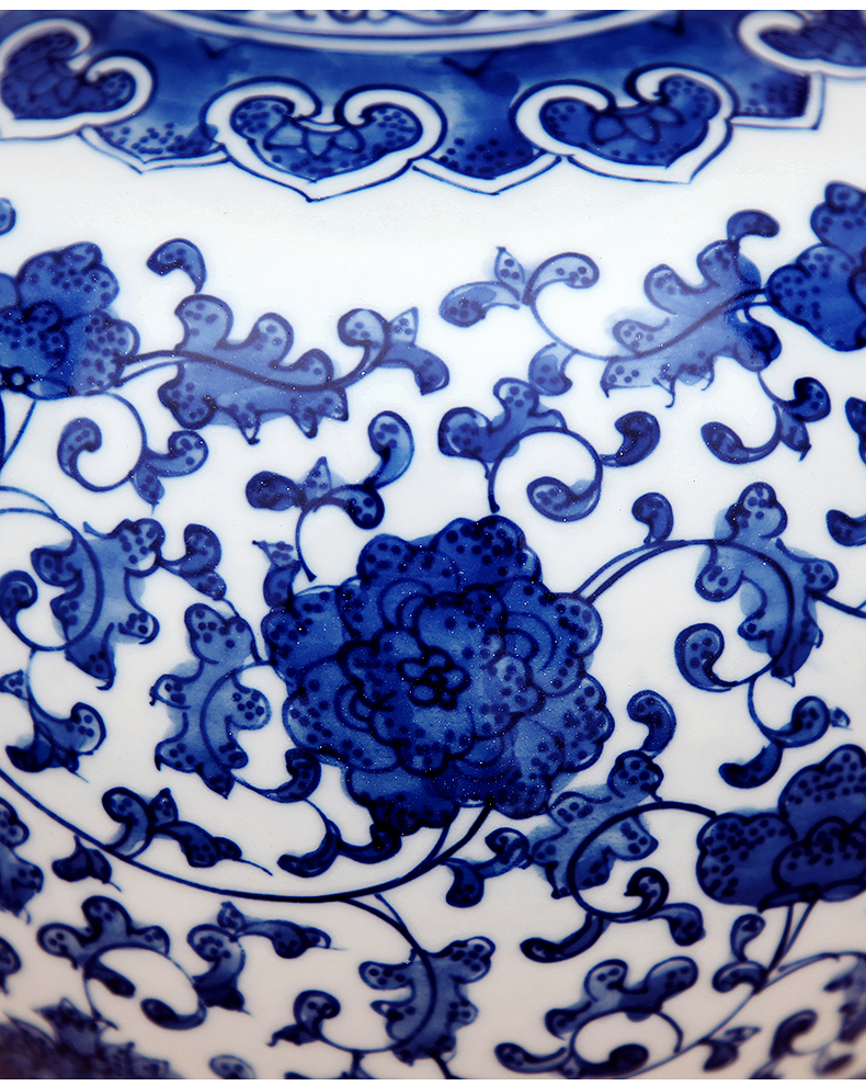 To pure hand - made blue - and - white porcelain industry youligong gourd bottle