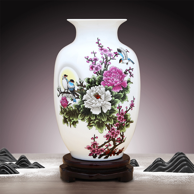 Jingdezhen ceramics white trumpet vase water raise flower arranging furnishing articles household act the role ofing is tasted rich ancient frame sitting room office