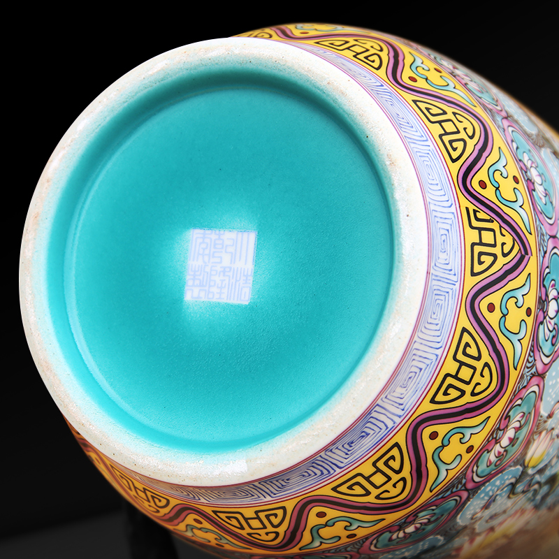 Archaize colored enamel flowers white gourd bottle to industry
