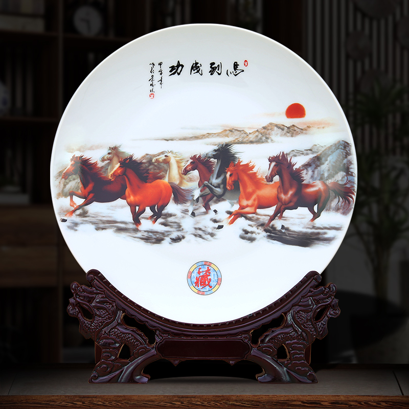 Jingdezhen ceramic Chinese decoration Living room decoration Home creative desk TV cabinet Handicraft decoration