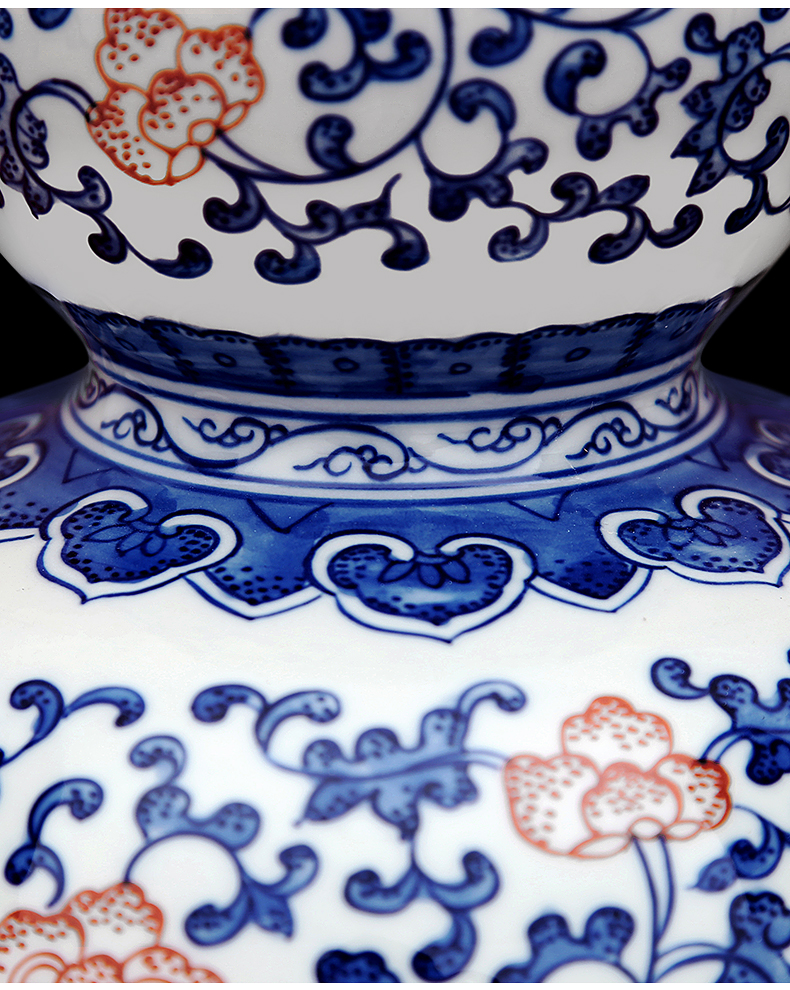 To pure hand - made blue - and - white porcelain industry youligong gourd bottle