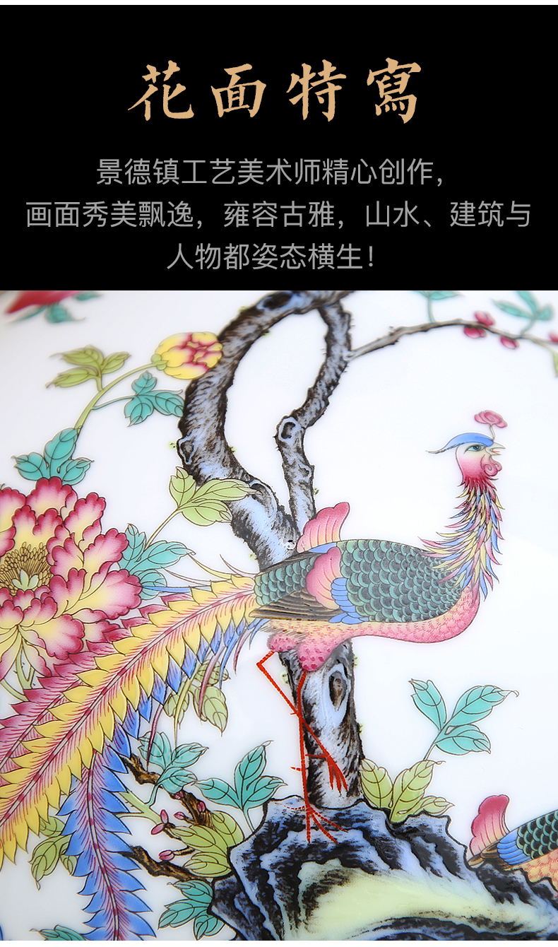 To porcelain industry of jingdezhen ceramic powder enamel vase manual paint circle expressions using phoenix figure furnishing articles of handicraft