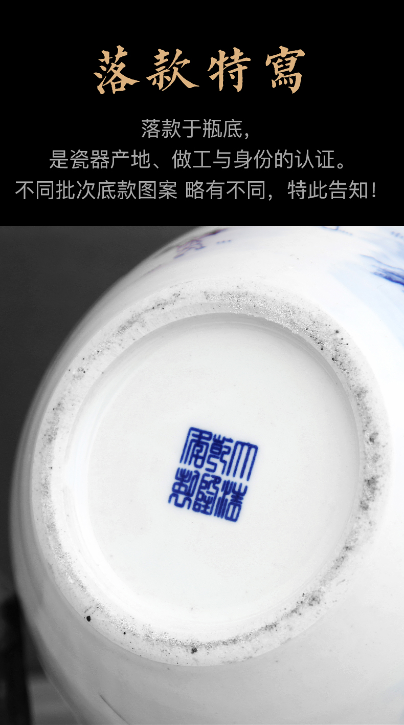 Blue and white porcelain of jingdezhen ceramics storage tank lotus seed tank sitting room adornment can restore ancient ways furnishing articles with cover copper ring