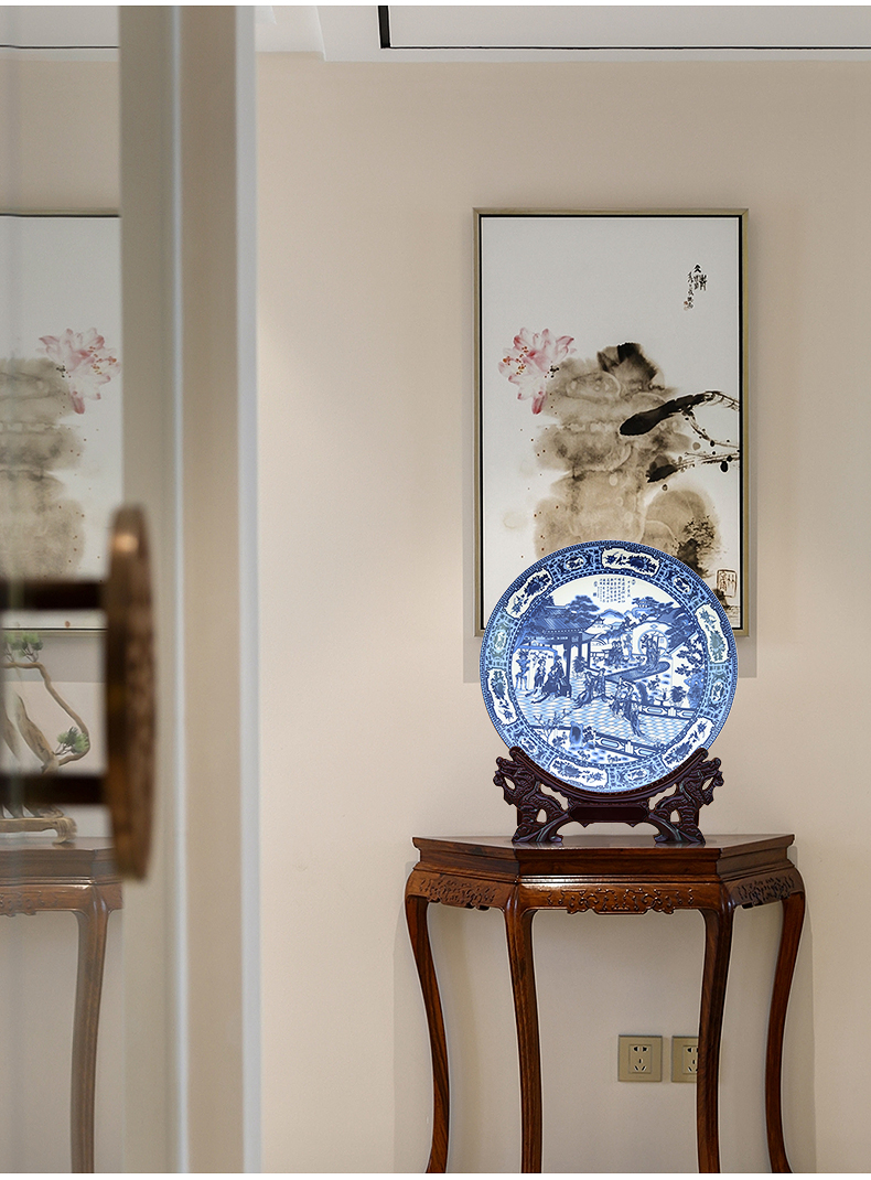 Jingdezhen porcelain furnishing articles Chinese blue and white porcelain plate decoration classical Ming and the qing dynasty porcelain decoration plate