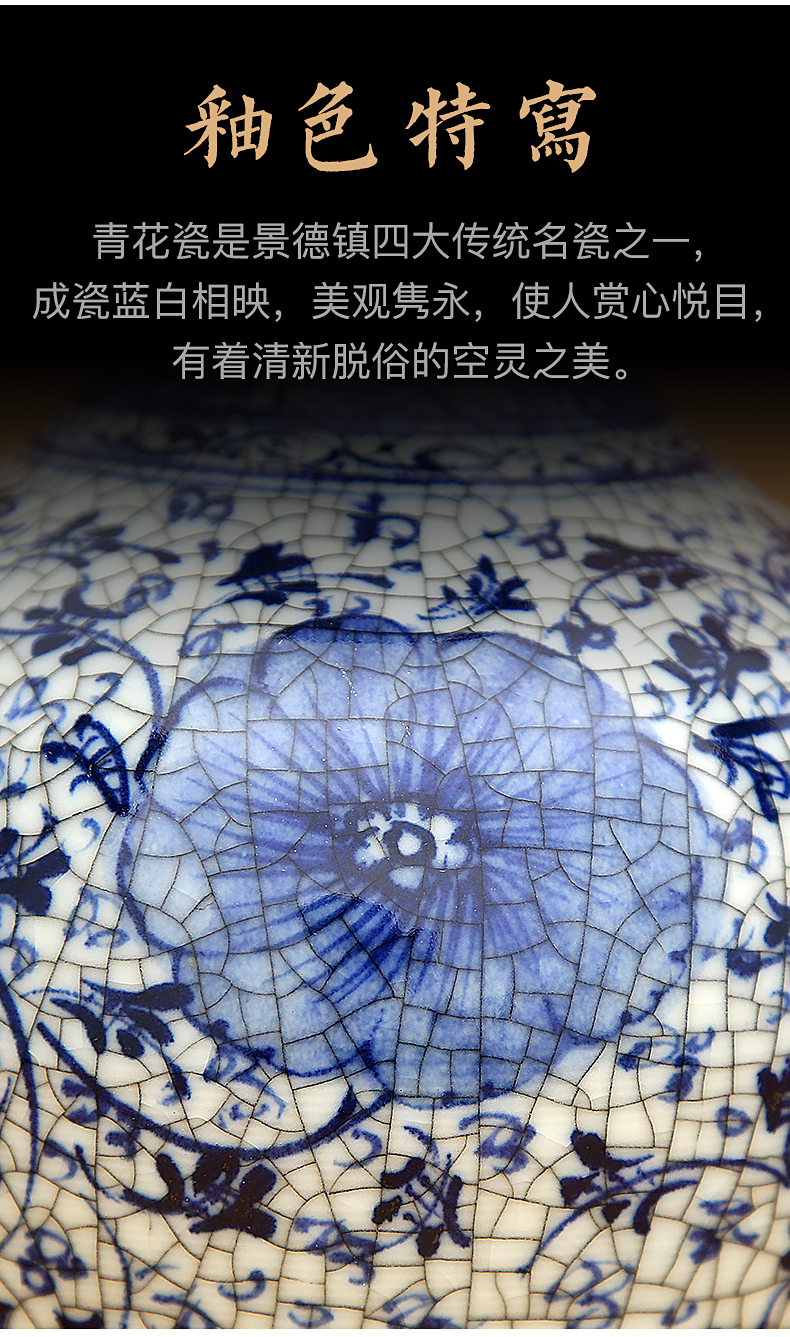 Chinese antique vase of jingdezhen ceramics handicraft furnishing articles home sitting room porch rich ancient frame ornaments