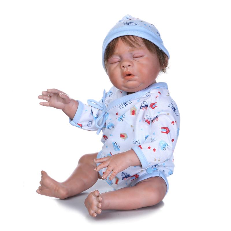 Full Body Silicone Baby Boy Doll 20inch Doll Reborn Baby Doll Boneca BeBe Reborn Doll Juguetes Brinquedos Toys for Girl Gifts 11