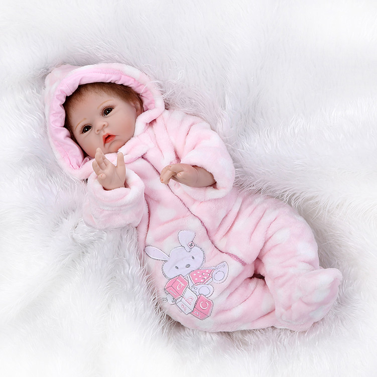 55cm/22''Handmade Lifelike Baby Silicone Vinyl Reborn Newborn Girl Doll