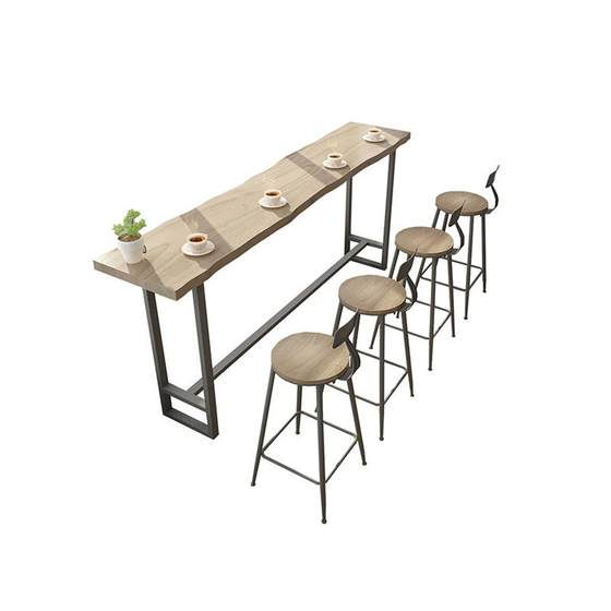 단단한 나무 바 테이블 홈 발코니 벽 좁은 테이블 밀크 티 바 테이블 카페 바 높은 테이블과 의자
