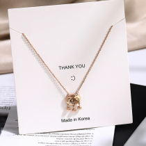 Long life lock necklace female Korean version of net Red Summer small crowd jewelry sweater chain pendant titanium steel does not fade safe choker