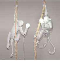 Pelican lighting Best friend monkey wall lamp room Bar restaurant corridor store decoration lamp Animal hemp rope monkey chandelier