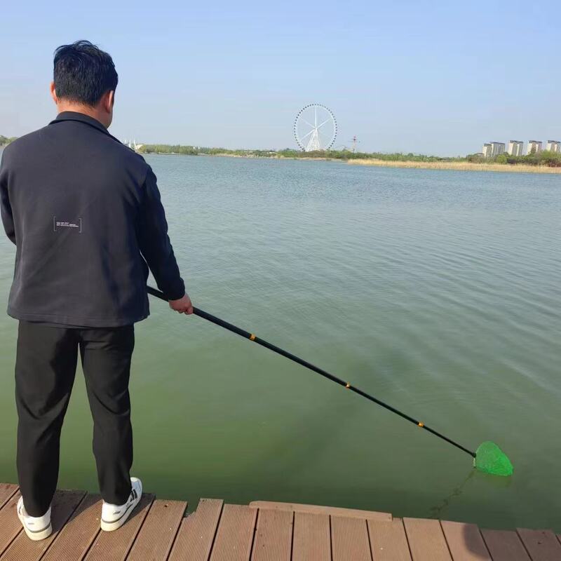 2026 New Model One-Piece Pole Detachable Freely Extendable Ultra-Light Ultra-Hard One-Piece Pole Fishing Net