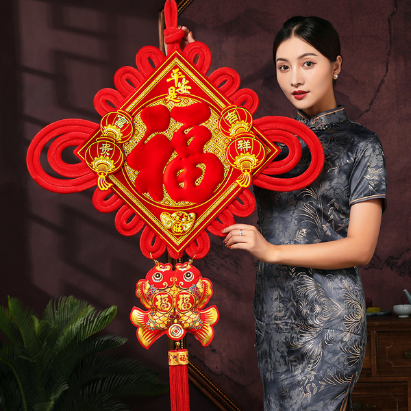 Living Room Large High-End Entry Door Ornaments Chinese Knot