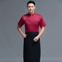 Красная футболка, фартук, короткий рукав