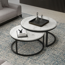 Linpeng Furniture Nordic Marble circular living room modern minimal household small household package metal light luxury tea table