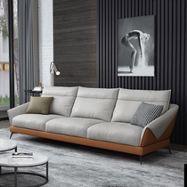  Office sofa leather simple modern meeting business three-person casual coffee table combination Nordic office sofa