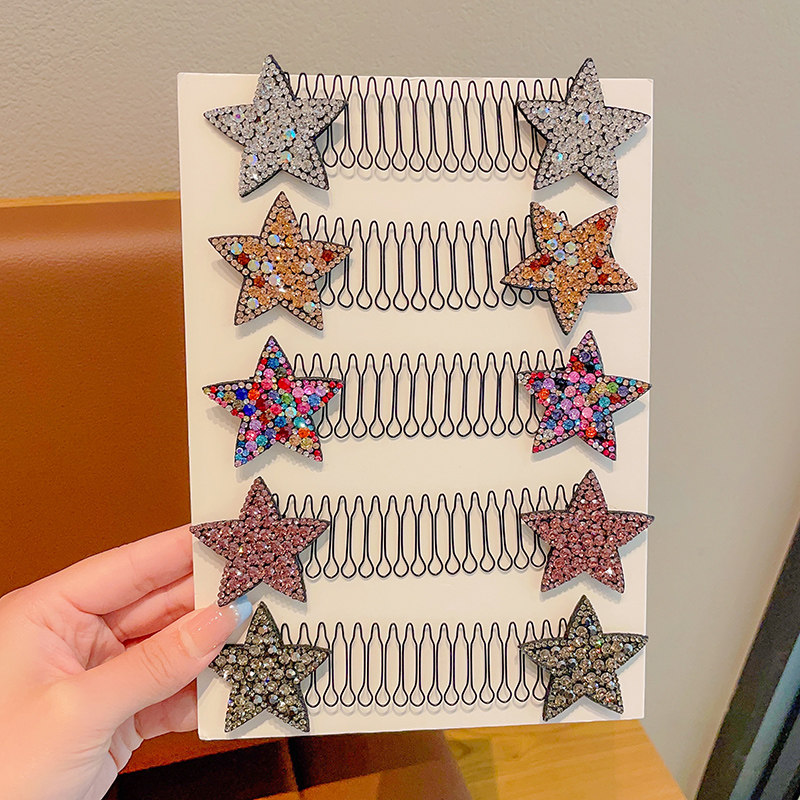 Water Drill Star Shatter Comb Children's Broken Hair Finishing Deity Little Girl Rear Brain Spoon Invisible Inserted Comb Baby Lara Comb-Taobao