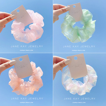 Yu Shuxin with the same large intestine hair ring women ins a set of head rope teenage girl zaghemy leather fascia headwear mesh red hair rope haircut