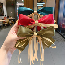 South Korean red floating with butterfly knot hair clip childrens hair accessories little girl cute princess headwear baby card clip