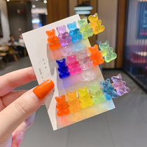 Candy Colored small Bear clips Head accessories Korea ins Card hairpin hairpin hairpin Cute Top Clip Liu Haibian Clips Hair Accessories