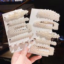  Korean ins pearl hairpin side clip Girl net red side hairpin headdress clip Hair accessories super fairy bangs clip