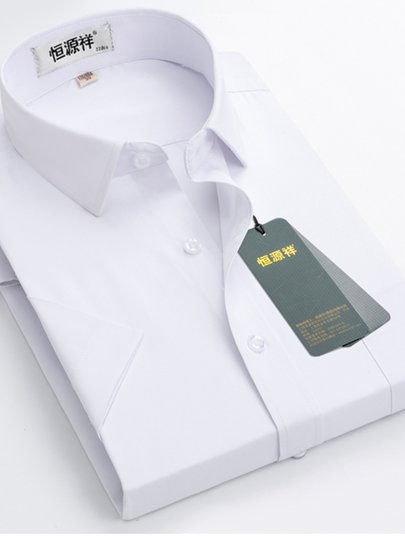 Hengyuanxiang Men's Long-Sleeve Shirt with Cotton, 2025 Spring and Autumn, Wrinkle-Free Business Formal Wear, Loose Fit, Real Pocket Shirt, Dad's Style