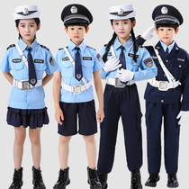 Childrens police uniform small traffic police suit black cat sheriff boy performance costume kindergarten police costume role-playing police uniform