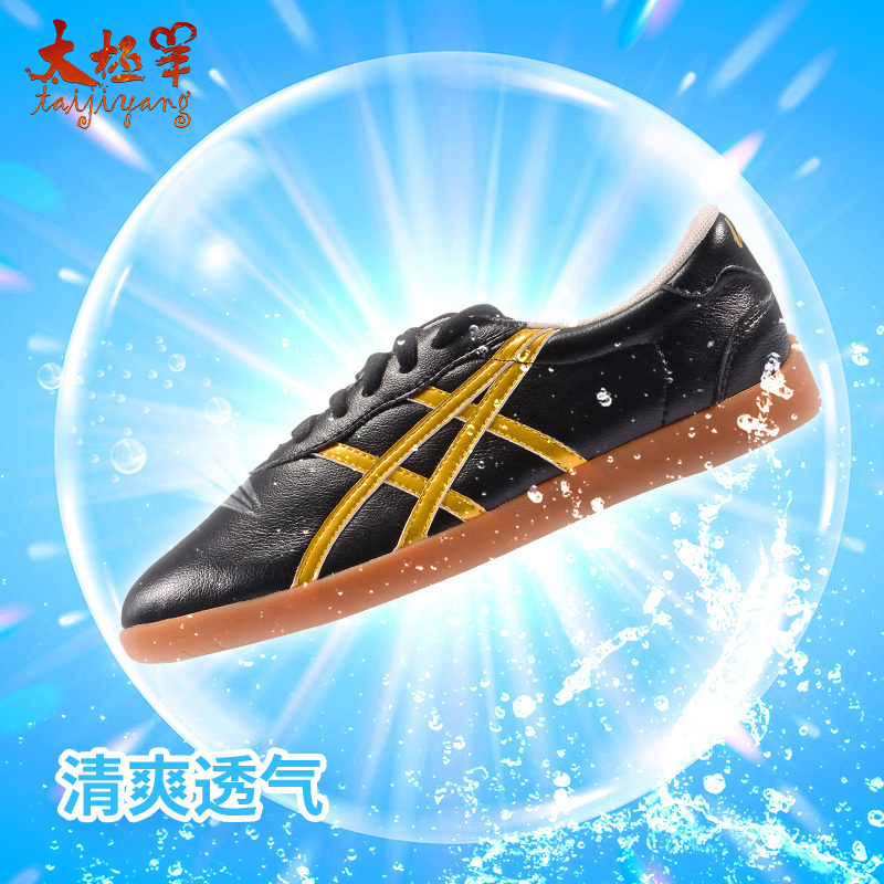 Tai Chi Shoes, Women's Martial Arts Shoes, Men's Practice Shoes, Sports Training Kung Fu Shoes, Tendon Sole, Genuine Leather, Breathable, Spring Season