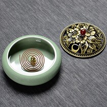 Kiln mosquito stove large ceramic household indoor sandalwood stove fireproof cotton with cover creative mosquito repellent incense burner ornaments