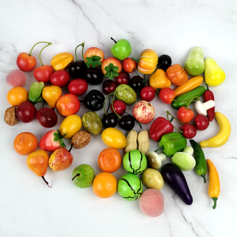 Boutique Emulation Mini Small Water Fruits And Vegetables Model Apple Fake Cherry Head Accessories Toy Dry Fruit Sealed Jars Decoration Pendulum