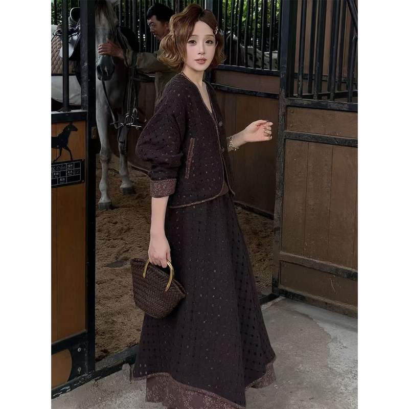 Yolo Youlu•Cangyan•New Chinese Style Autumn 30% Wool Original Woolen Coat Two-Piece Set