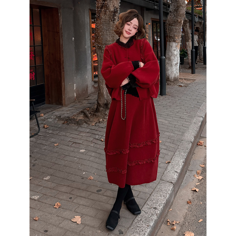 Yolo Youlu Xiangsizi New Chinese Style Autumn Special Animal Wool Sheep Wool Knitted Two-Piece Set Yolo Youlu Xiangsizi New Chinese Style Autumn Special Animal Wool Sheep Wool Knitted Two-Piece Set